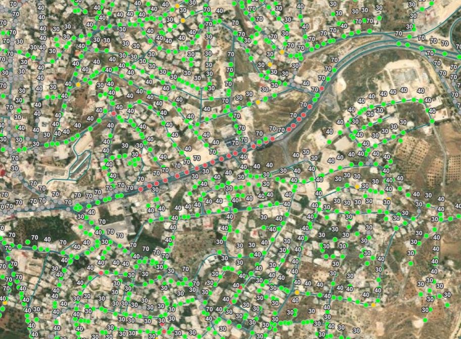 Pole-level GIS map, town
