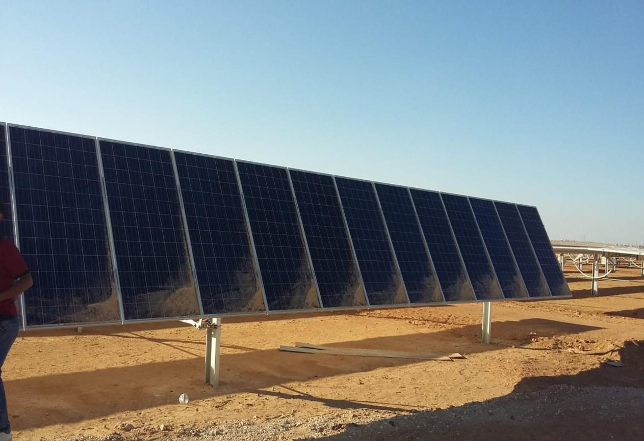 Tilted solar panels