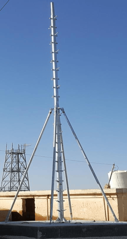 Tower and swaged pole